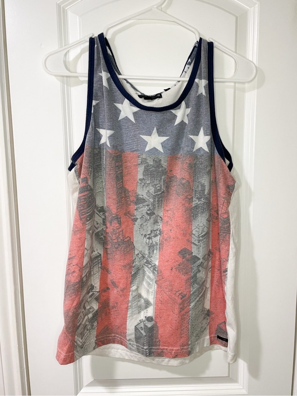 Ocean Current American Flag & City Tank Top
